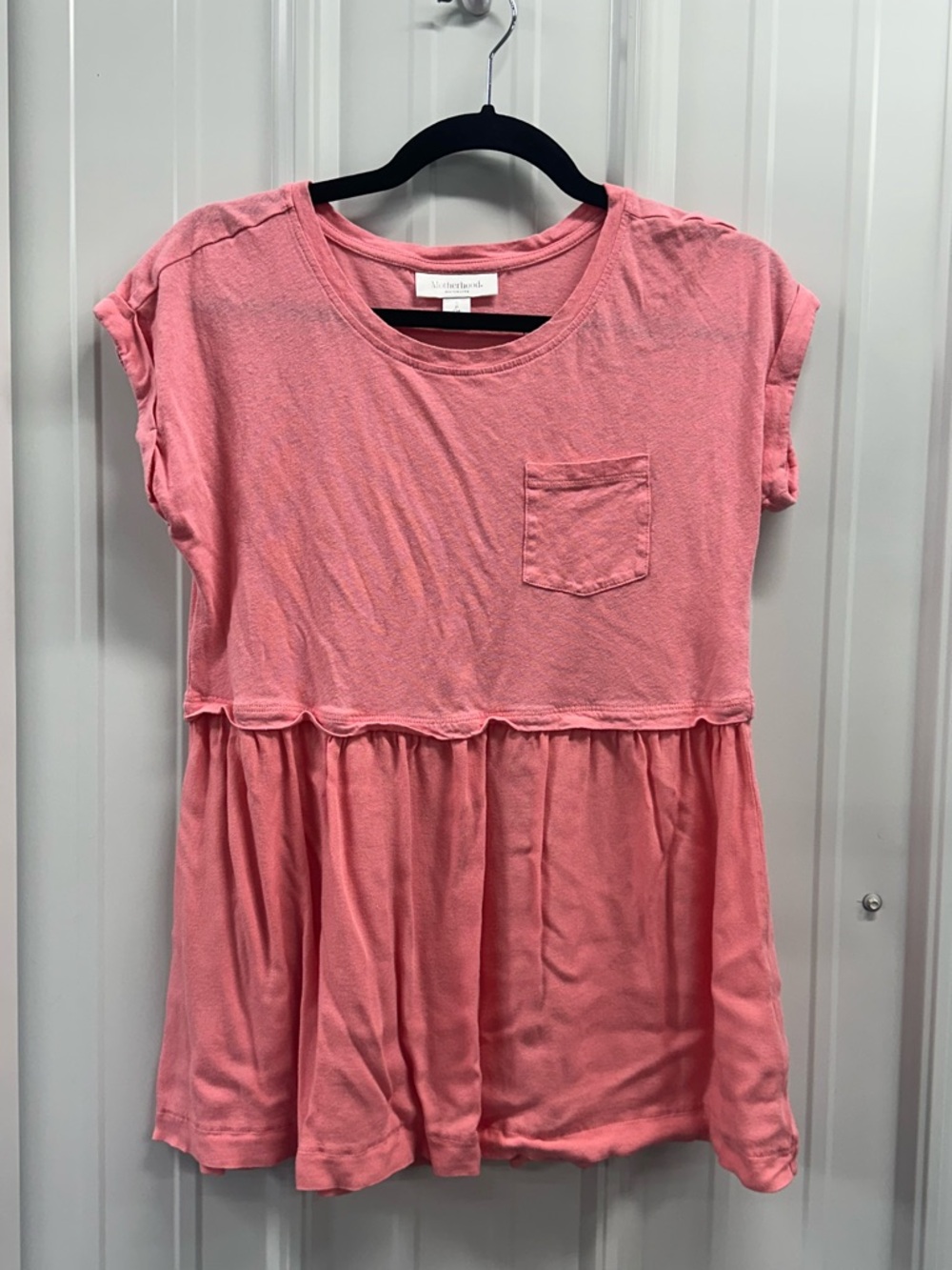 Maternity Soft Pink Peplum Pocket Tee